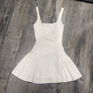 Zara White Pleated Mini Dress. Size XS.